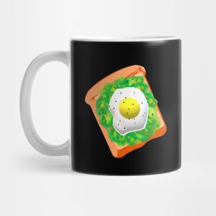 Avocado Toast with Egg (Black Background) Mug